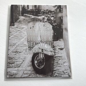 NWT black and white photo art print with silver quote